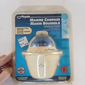 Vintage Airguide Liquid Boat Marine Compass Black Made In Chicago USA READ